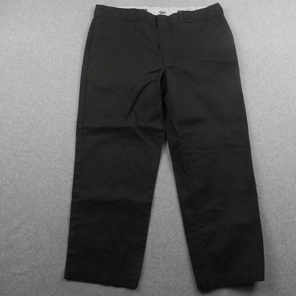 Dickies 874 Work Pants Mens 38x26 Original Fit Brown Twill Straight Leg Trousers